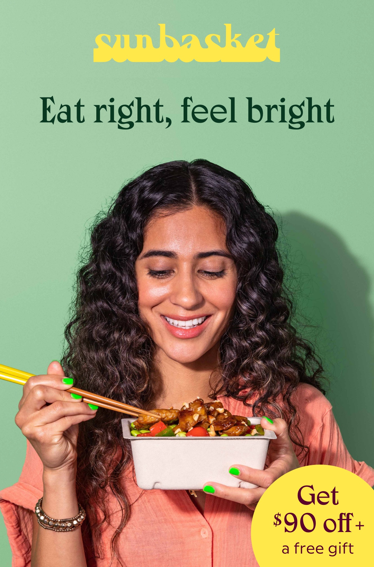 Get 90 off and cook on the bright side Sun Basket